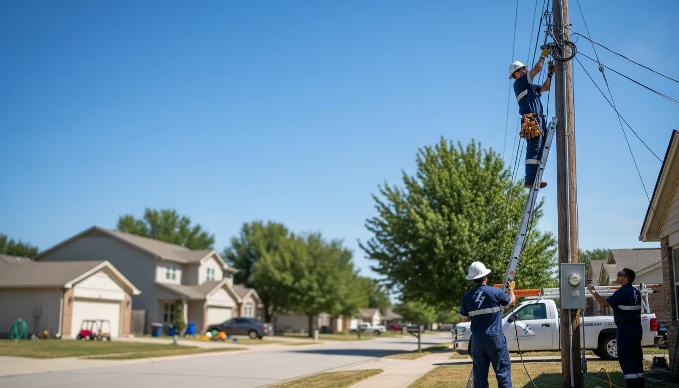 Residential electrician providing installation services in Hungerford, TX